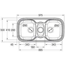 Load image into Gallery viewer, Franke Quinline QLX 670 Double Bowl Inset Sink with Tidy - Stainless Steel
