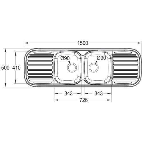 Franke Quinline QLX622 Double Bowl Inset Sink | Stainless Steel