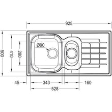 Load image into Gallery viewer, Franke Cascade CDX 651 Single Bowl Inset Sink with Tidy - Stainless Steel
