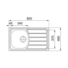 Load image into Gallery viewer, Franke Nevada NDN611 Stainless Steel Single Bowl Inset Sink 460x800mm
