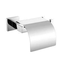 Load image into Gallery viewer, Franke Cubus Toilet Roll Holder with Cover - Polished Stainless Steel
