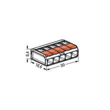 Load image into Gallery viewer, Wago 221 Lever Type 5 Way Splicing Connector 0.14 - 4mm² - Orange
