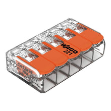 Load image into Gallery viewer, Wago 221 Lever Type 5 Way Splicing Connector 0.14 - 4mm² - Orange
