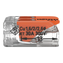 Load image into Gallery viewer, Wago 221 Lever Type 2 Way Splicing Connector 0.5 - 6mm² - Orange
