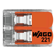 Load image into Gallery viewer, Wago 221 Lever Type 2 Way Splicing Connector 0.5 - 6mm² - Orange
