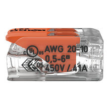Load image into Gallery viewer, Wago 221 Lever Type 2 Way Splicing Connector 0.5 - 6mm² - Orange
