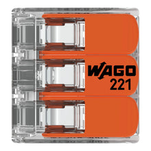 Load image into Gallery viewer, Wago 221 Lever Type 3 Way Splicing Connector 0.5 - 6mm² - Orange
