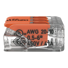 Load image into Gallery viewer, Wago 221 Lever Type 3 Way Splicing Connector 0.5 - 6mm² - Orange
