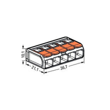 Load image into Gallery viewer, Wago 221 Lever Type 5 Way Splicing Connector 0.5 - 6mm² - Orange
