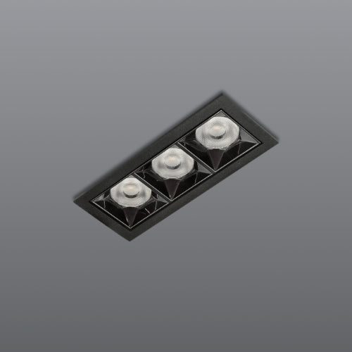 Spazio Kler 3 Light Recessed LED 12W 1320lm Downlight - Black