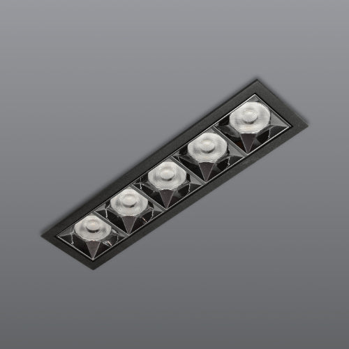 Spazio Kler 5 Light Recessed LED 20W 2200lm Downlight - Black
