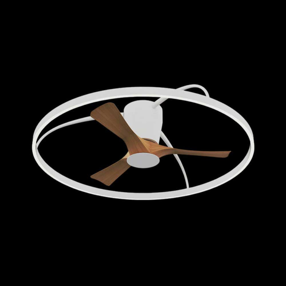 K. Light 3 Blade LED Ceiling Fan with Remote 1000mm - White / Light Wood