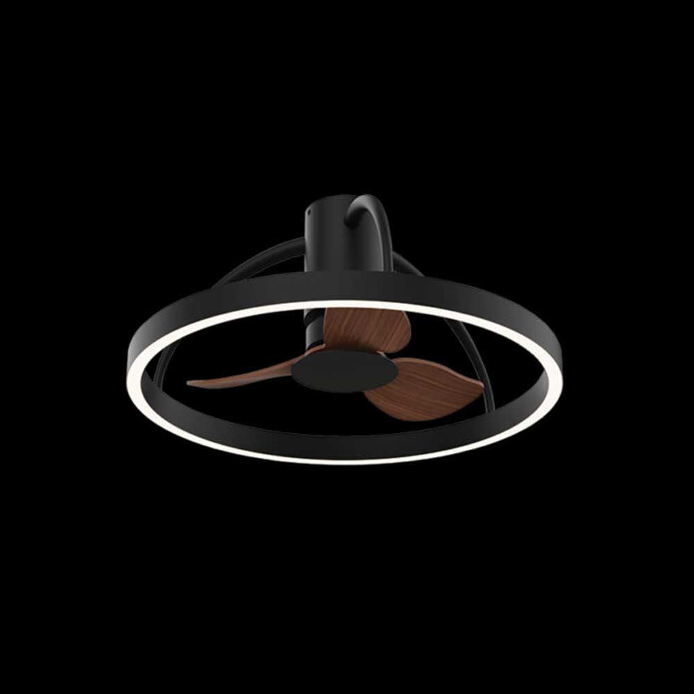 K. Light 3 Blade LED Ceiling Fan with Remote 600mm - Black / Dark Wood