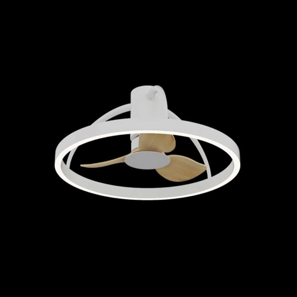 K. Light 3 Blade LED Ceiling Fan with Remote 600mm - White / Light Wood