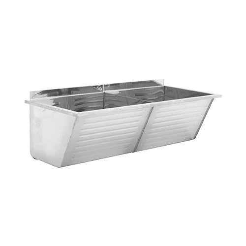Franke ET102 Fabricated Double Bowl Wall Mounted Wash Trough - Stainless Steel