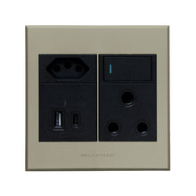 Load image into Gallery viewer, VETi 3 Aura Dual USB Combo Wall Socket 4x4
