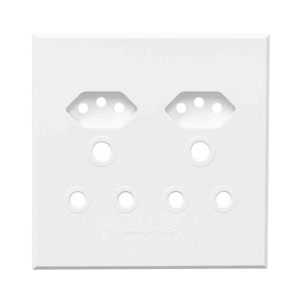 VETi 3 Unswitched Combo Socket Cover Plate 4 x 4