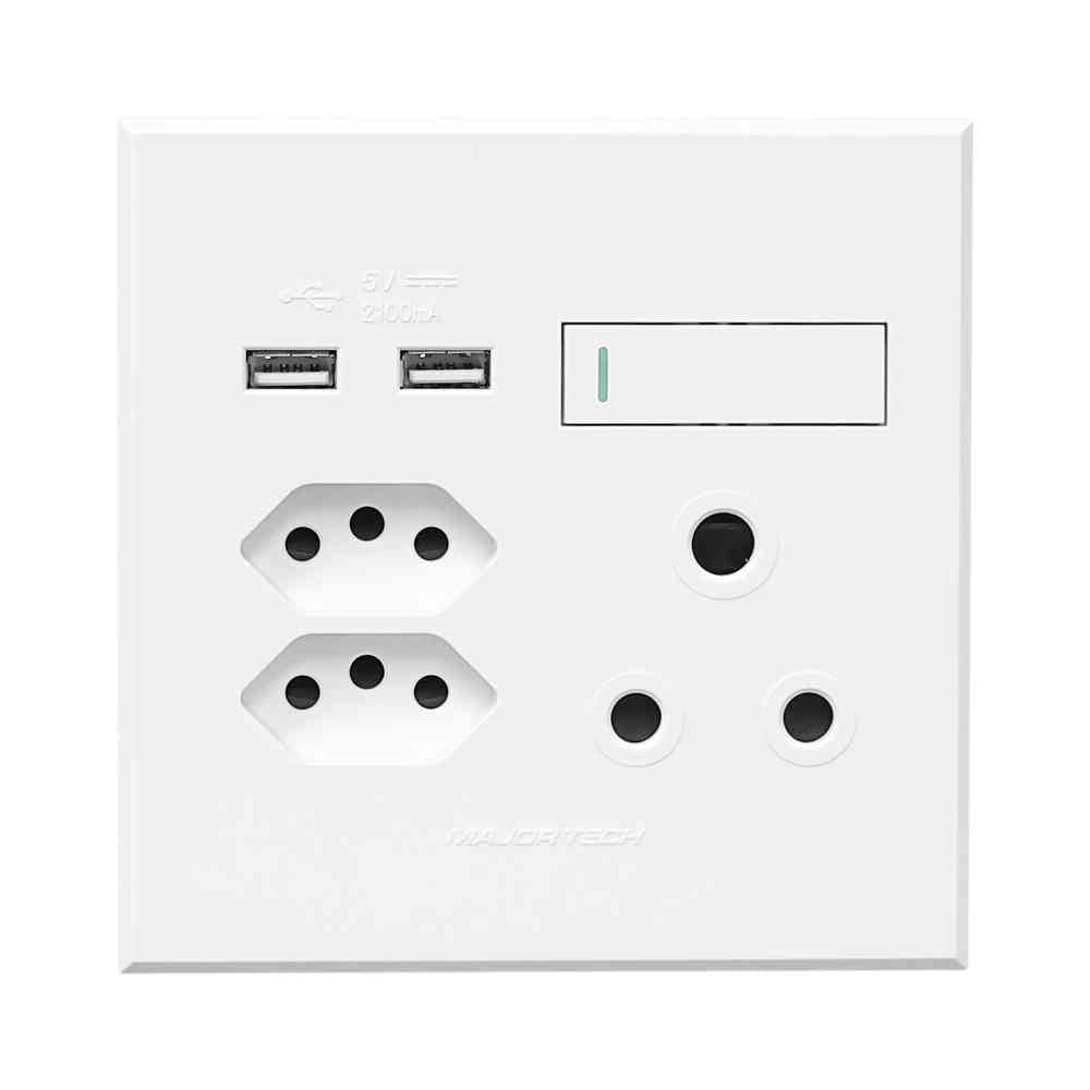 VETi 3 Double USB Combo Wall Socket 4 x 4