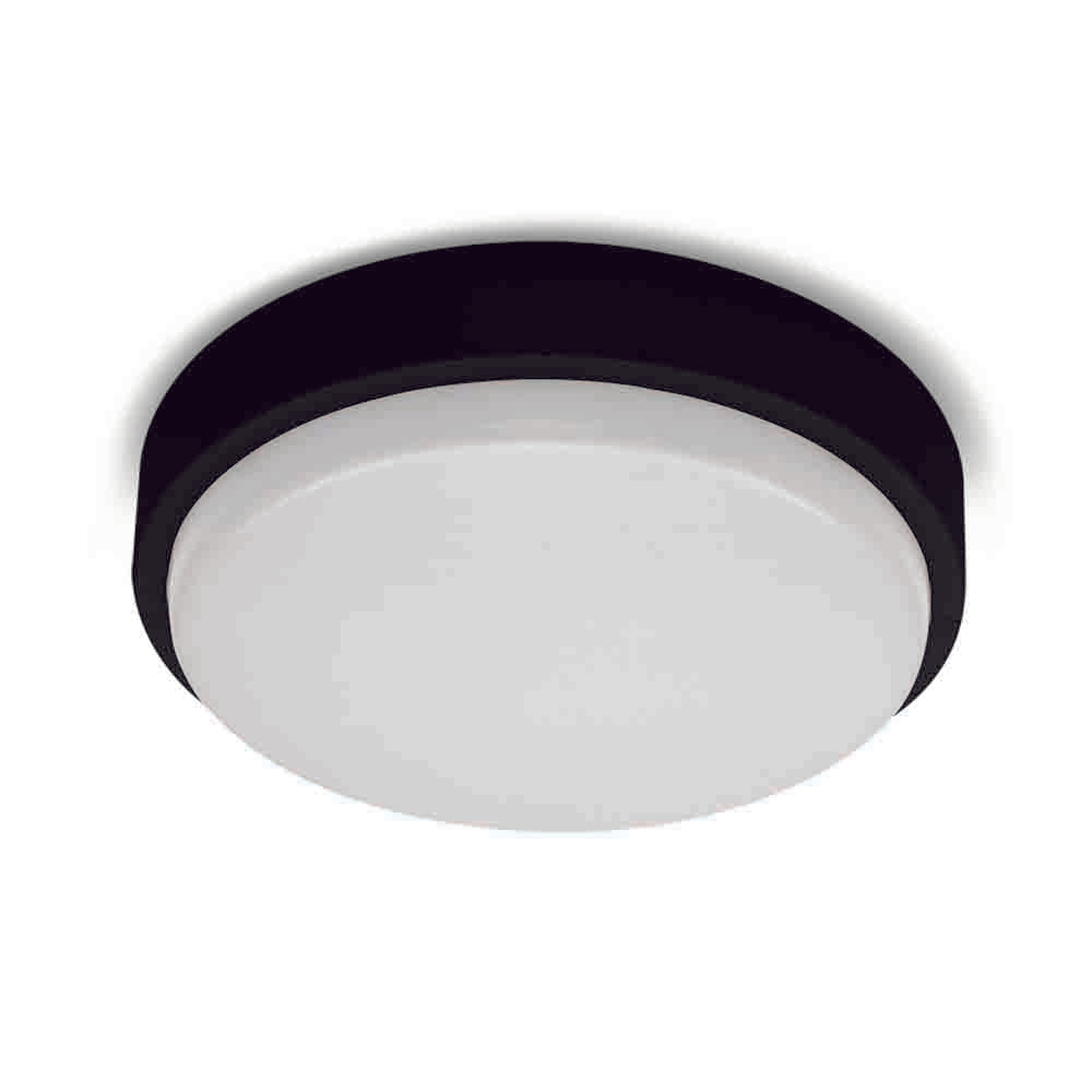 Spazio Flo Large sized Round 10W 1120lm Daylight Wall Light - Black
