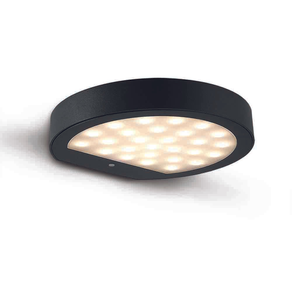 Spazio Polco Solar Aluminium 2.2W 443lm Warm White - Black