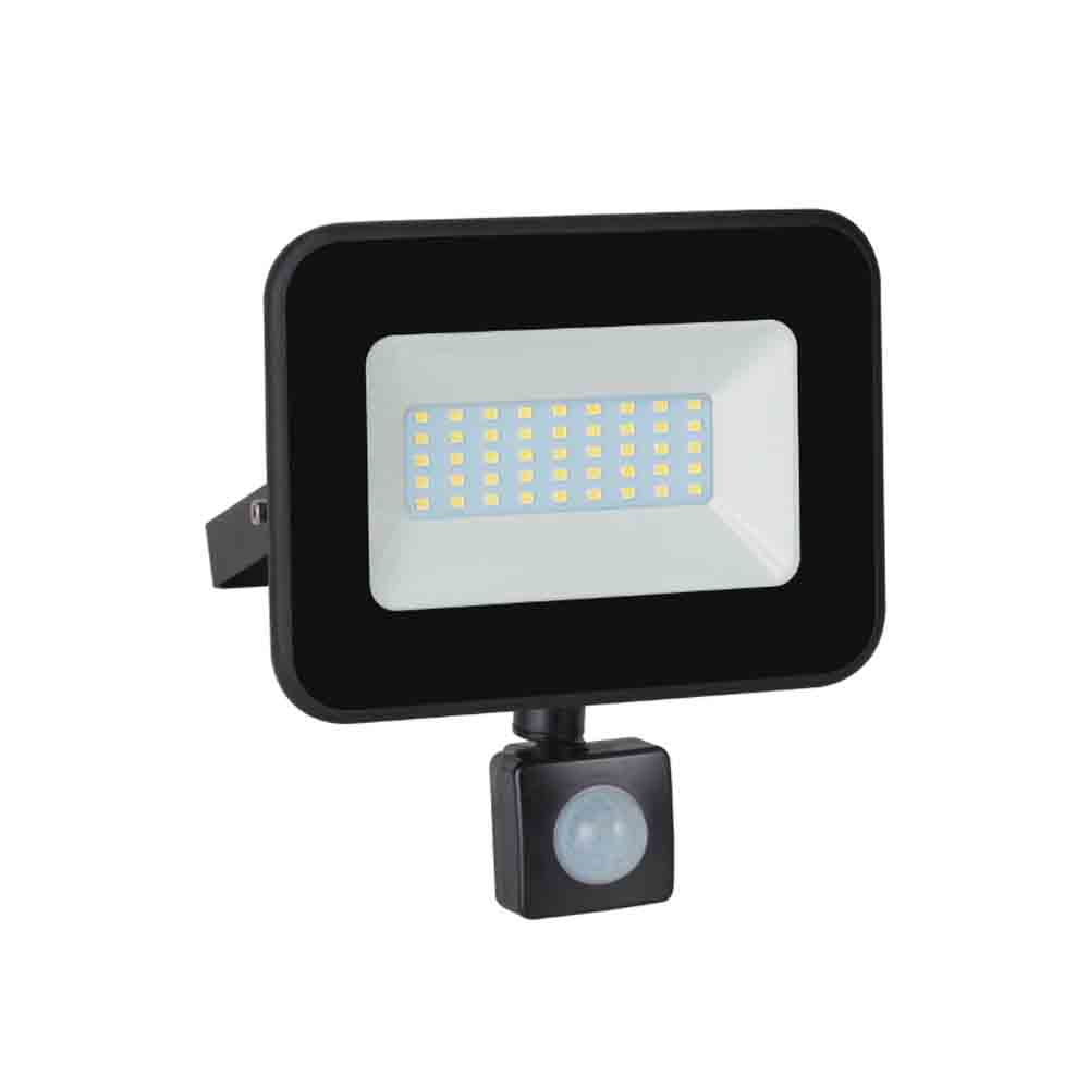 Spazio LED Polycarbonate 30W 3320lm Daylight Floodlight with Sensor - Black