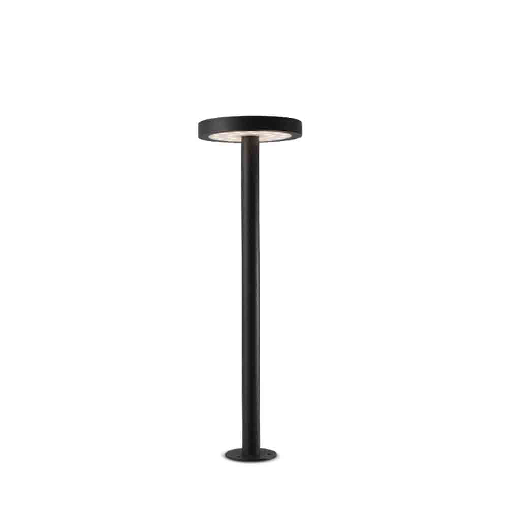 Spazio Rondo Solar 2.2W 255lm Warm White Bollard Light - Black