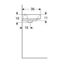 Load image into Gallery viewer, Geberit Smyle Square Wall-Hung Basin with Asymmetrical Overflow
