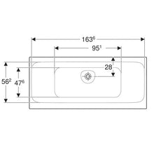 Load image into Gallery viewer, Geberit Tawa Rectangular Built-in Bathtub 750mm with Central Outlet
