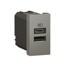 Load image into Gallery viewer, Legrand Arteor Type-A &amp; Type-C USB Single Module - Magnesium
