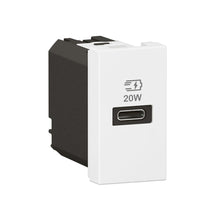 Load image into Gallery viewer, Legrand Arteor Type-C USB Single Module with Power Delivery - White
