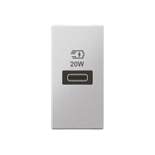 Load image into Gallery viewer, Legrand Arteor Type-C USB Single Module with Power Delivery - Soft Aluminium
