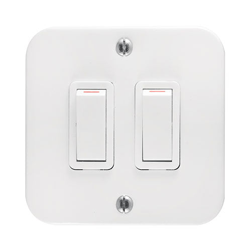 Crabtree Industrial 2 Lever 1-Way Switch in Surface Box 4 x 4
