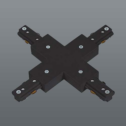 Spazio 3 Wire Slim Track X-Joint - Black