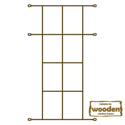 Xpanda Cottage 8 Pane Burglar Bar 1080x530mm - Matt Bronze