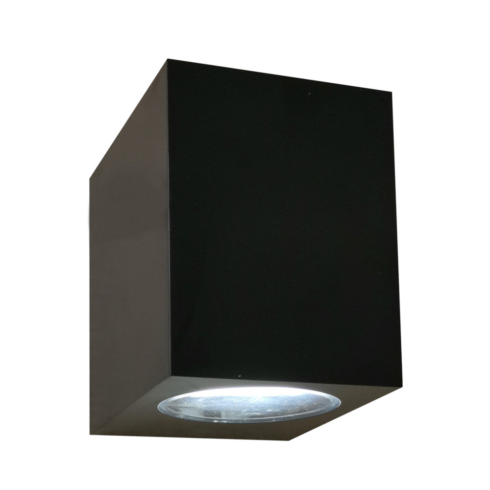 K. Light Coastal Square Down Facing Wall Light - Black