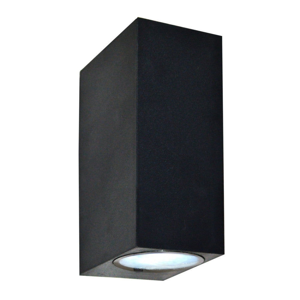 K. Light Coastal Up & Down Square Wall Light - Black