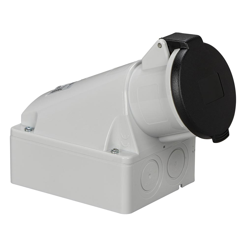 Schneider Pratika 4 Pin Industrial Wall Mounted Socket Splashproof with Back Box