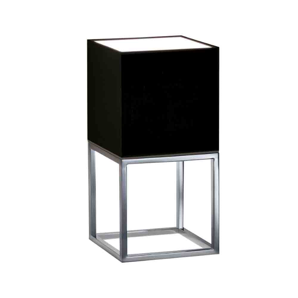 Spazio Space Cube Shaped Steel Table Lamp - Black