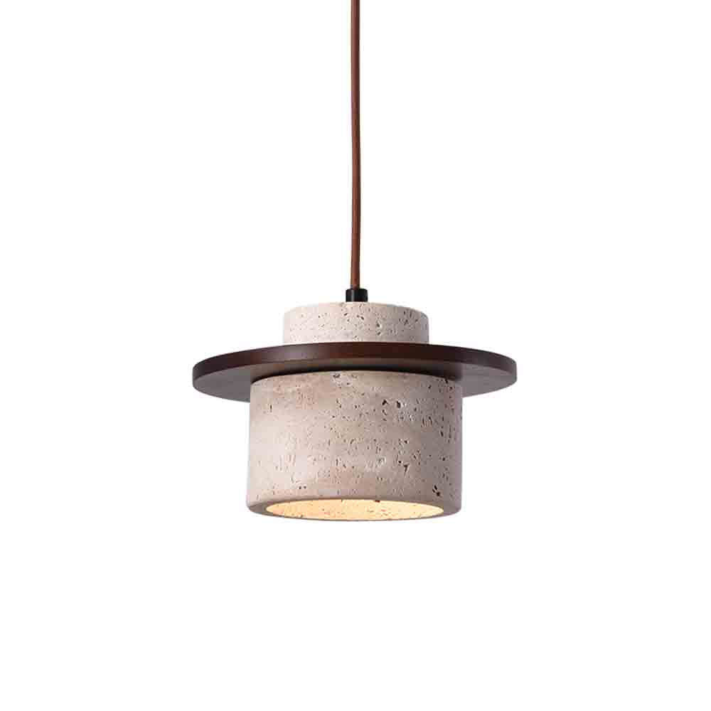 Spazio Seattle Pendant - Walnut & Travertine Marble