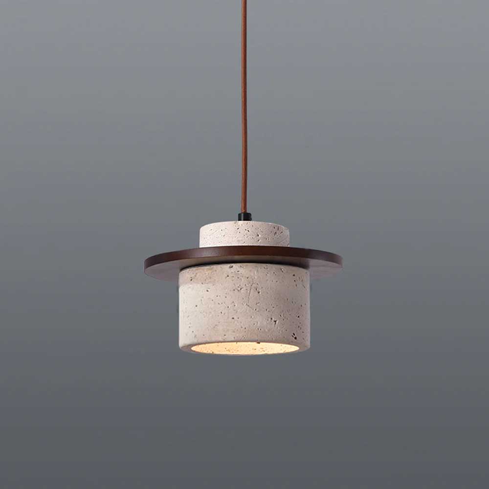 Spazio Seattle Pendant - Walnut & Travertine Marble
