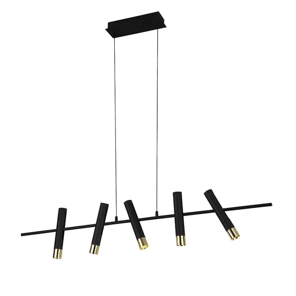 Spazio 5 Light LED 15W 1500lm Warm White Pendant - Black