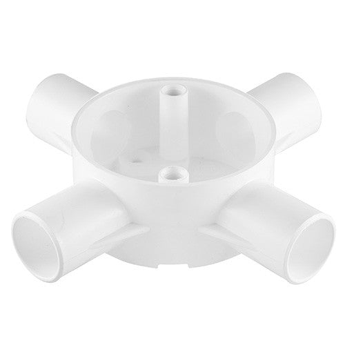 Crabtree PVC Side Entry Conduit Box 4-Way 25mm