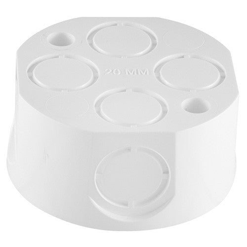 PVC Round Box 8 Knock-Out Holes - 20mm