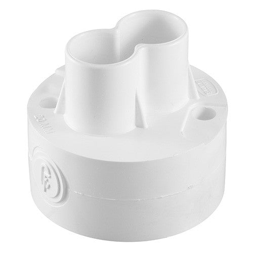 PVC Round Loop-In Box 2 Spout - 20mm