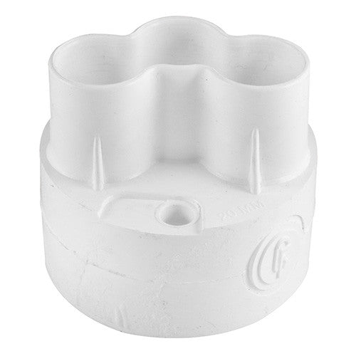PVC Round Loop-In Box 3 Spout - 20mm