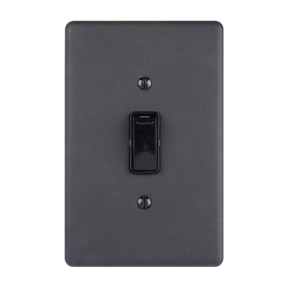 Lesco 1 Lever 1-Way Light Switch 4 x 2 - Matt Black