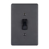 Lesco Matt Black 1 Lever 1 Way Light Switch 4 x 2