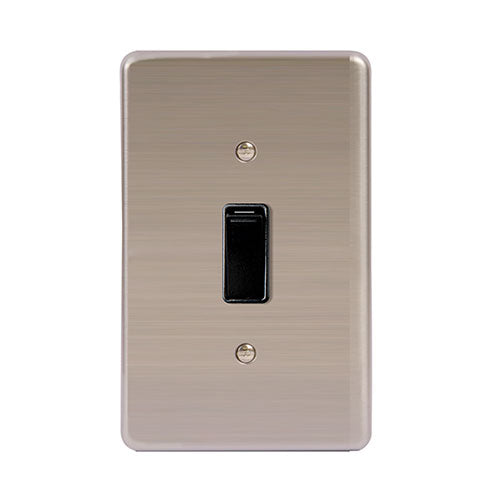 Lesco Stainless Steel 1 Lever 1-Way Light Switch 4 x 2 - Black