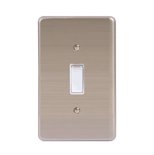 Lesco Stainless Steel 1 Lever 1-Way Light Switch 4 x 2 - White