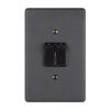 Lesco Matt Black 2 Lever 1 Way Light Switch 4 x 2